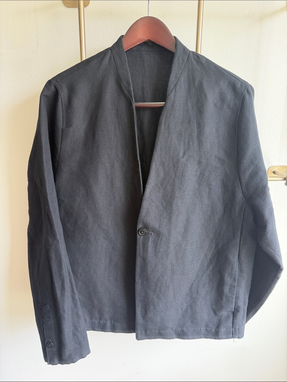 🎇SALE🎇 ZARA 🎇 SINGLE BUTTON LINEN BLAZER 🎇 BLACK 🎇 LRG / 42R